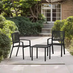 EROMMY Outdoor Bistro Set for 2, Stackable Modern Porch Furniture Set,Waterproof Patio Furniture Set w/2 Chairs 1 Coffee Table