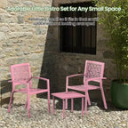 EROMMY Outdoor Bistro Set for 2, Stackable Modern Porch Furniture Set,Waterproof Patio Furniture Set w/2 Chairs 1 Coffee Table