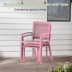 EROMMY Outdoor Bistro Set for 2, Stackable Modern Porch Furniture Set,Waterproof Patio Furniture Set w/2 Chairs 1 Coffee Table