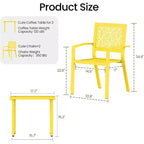 EROMMY Outdoor Bistro Set for 2, Stackable Modern Porch Furniture Set,Waterproof Patio Furniture Set w/2 Chairs 1 Coffee Table