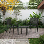 EROMMY Outdoor Bistro Set for 2, Stackable Modern Porch Furniture Set,Waterproof Patio Furniture Set w/2 Chairs 1 Coffee Table