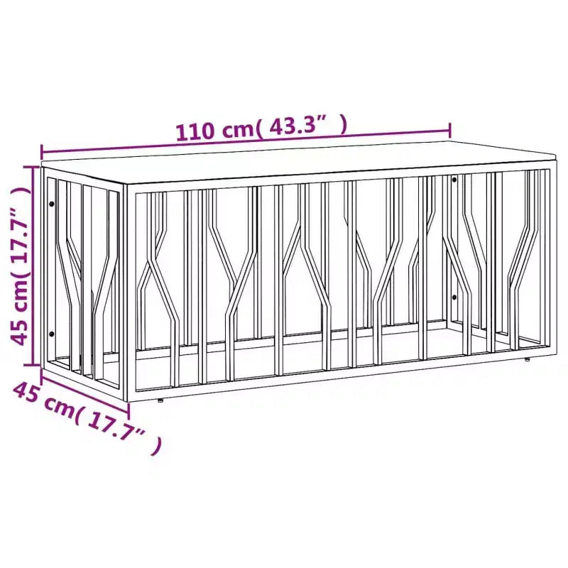 vidaXL Coffee Table Silver Stainless steel Medium Modern Coffee Table