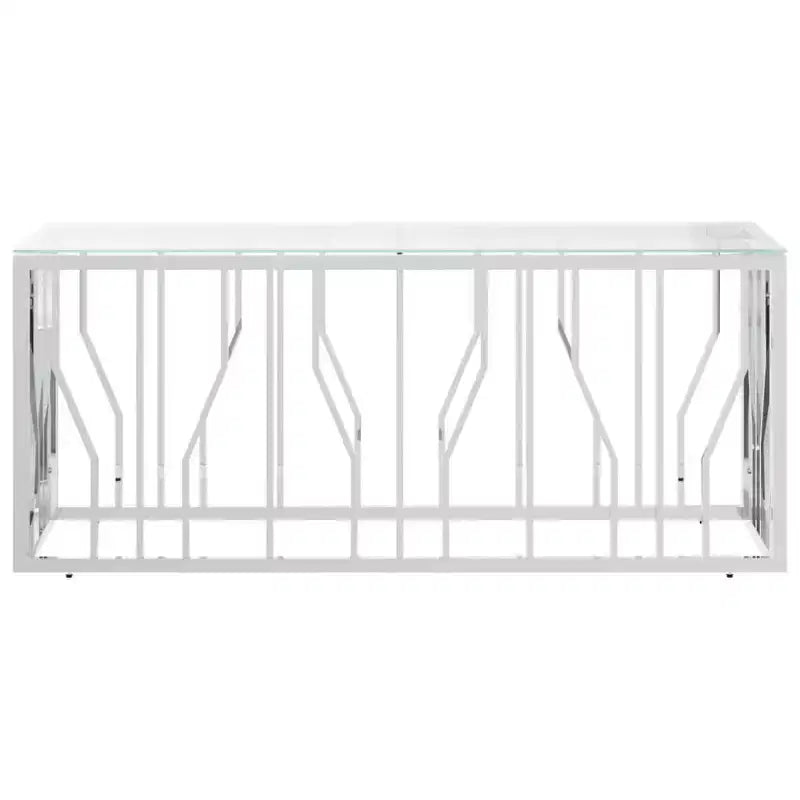 vidaXL Coffee Table Silver Stainless steel Medium Modern Coffee Table