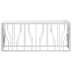 vidaXL Coffee Table Silver Stainless steel Medium Modern Coffee Table