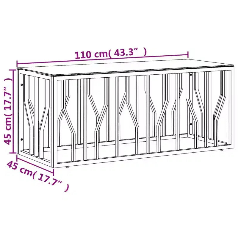 vidaXL Coffee Table Silver Stainless steel Medium Modern Coffee Table