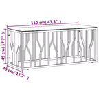 vidaXL Coffee Table Silver Stainless steel Medium Modern Coffee Table