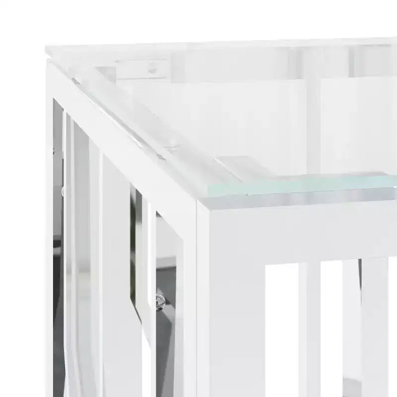 vidaXL Coffee Table Silver Stainless steel Medium Modern Coffee Table