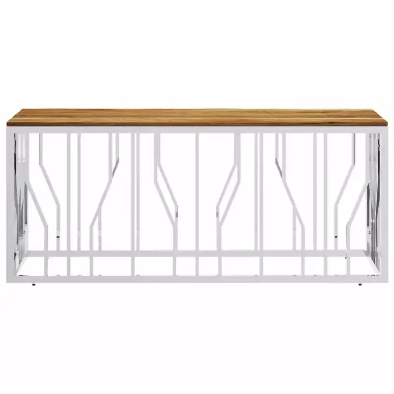 vidaXL Coffee Table Silver Stainless steel Medium Modern Coffee Table