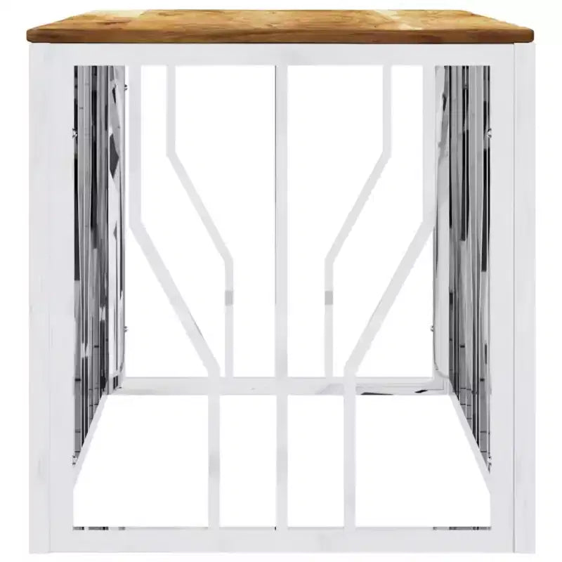 vidaXL Coffee Table Silver Stainless steel Medium Modern Coffee Table