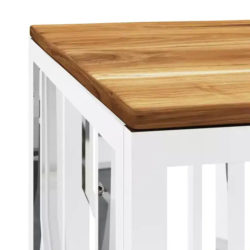 vidaXL Coffee Table Silver Stainless steel Medium Modern Coffee Table