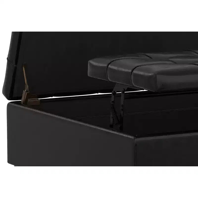 Elliot 40 inch Wide Large Square Coffee Table Storage Ottoman