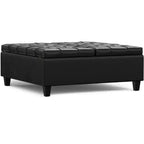 Elliot 40 inch Wide Large Square Coffee Table Storage Ottoman