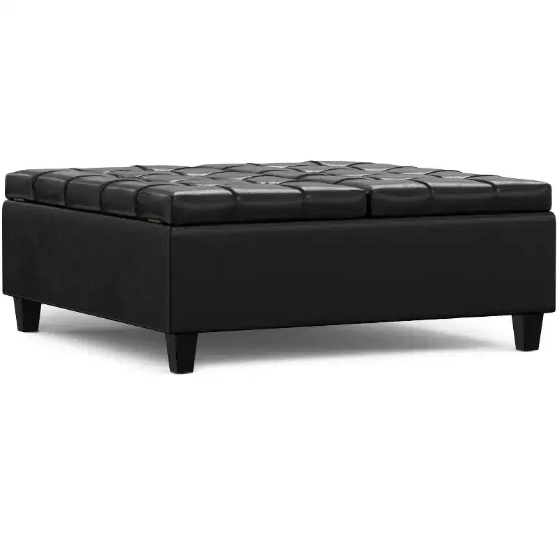 Elliot 40 inch Wide Large Square Coffee Table Storage Ottoman
