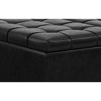 Elliot 40 inch Wide Large Square Coffee Table Storage Ottoman
