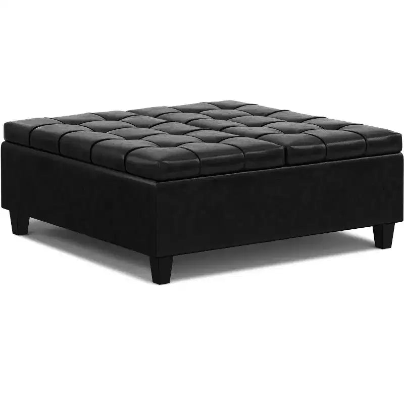 Elliot 40 inch Wide Large Square Coffee Table Storage Ottoman