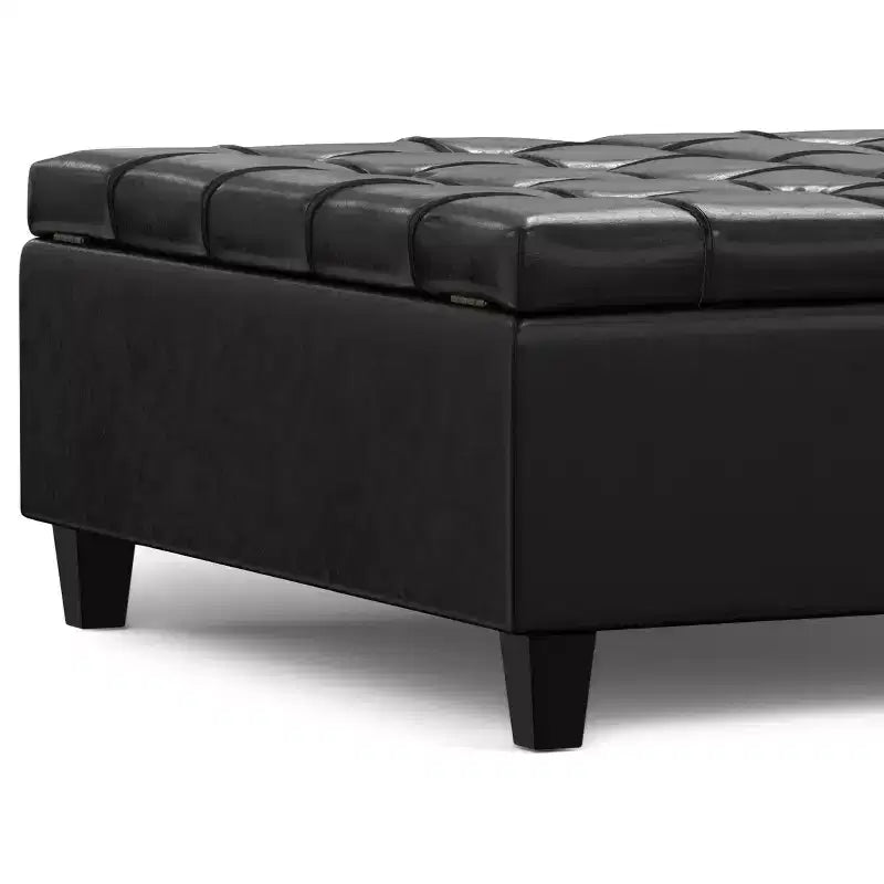 Elliot 40 inch Wide Large Square Coffee Table Storage Ottoman