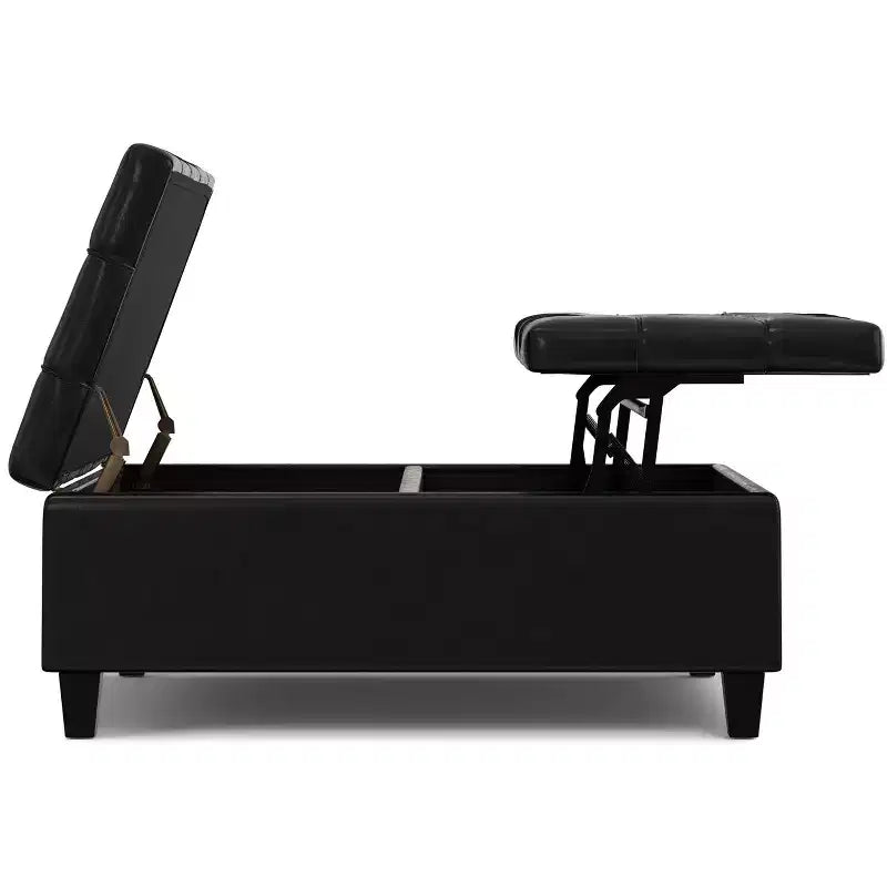 Elliot 40 inch Wide Large Square Coffee Table Storage Ottoman