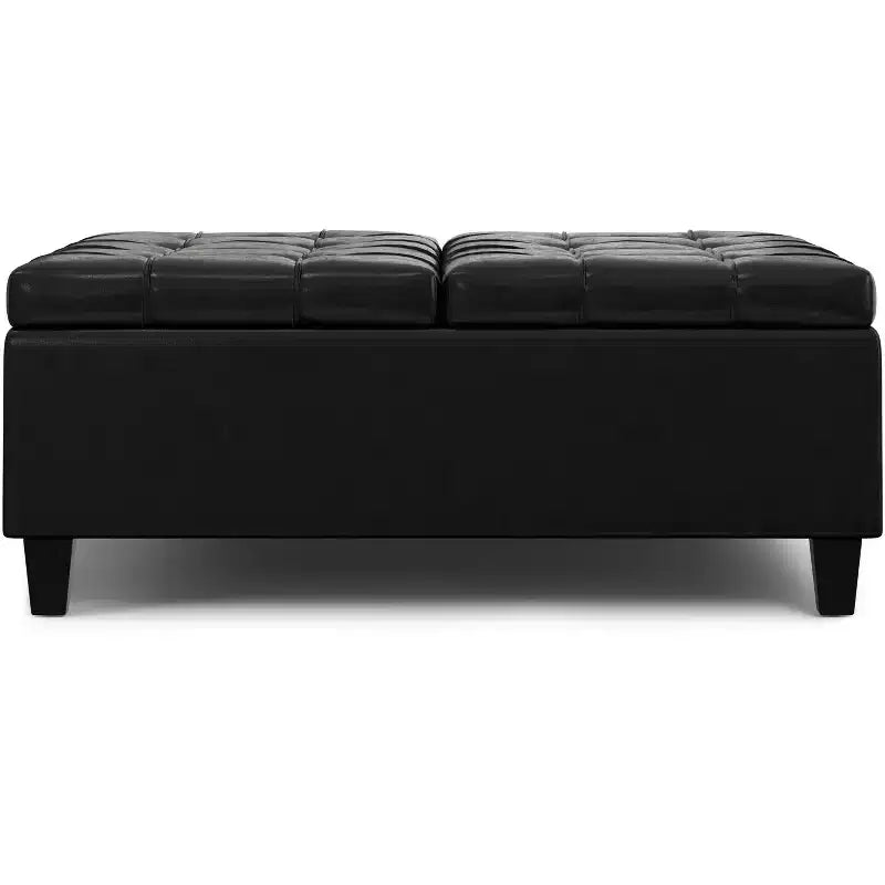 Elliot 40 inch Wide Large Square Coffee Table Storage Ottoman