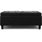Elliot 40 inch Wide Large Square Coffee Table Storage Ottoman