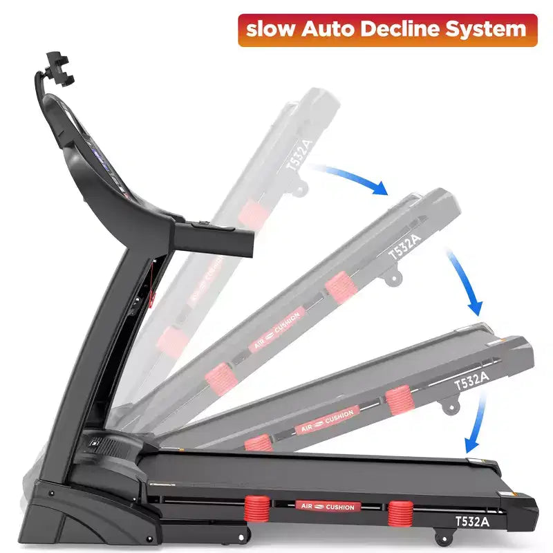 Clearance Folding Treadmill for Home/Office, 4.5HP Motor, 20% Incline, 0.612 MPH, 300 lb Capacity, LED Display, APP Control