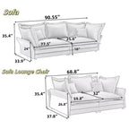 Sofa Modular Sectional, Deep Seat Couch with Large Pillows, Upholstered Sleeper Sofa for Apartment, Living Room, Hotel, Studio, Office