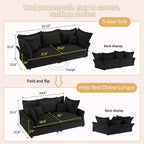 Sofa Modular Sectional, Deep Seat Couch with Large Pillows, Upholstered Sleeper Sofa for Apartment, Living Room, Hotel, Studio, Office