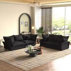 Sofa Modular Sectional, Deep Seat Couch with Large Pillows, Upholstered Sleeper Sofa for Apartment, Living Room, Hotel, Studio, Office