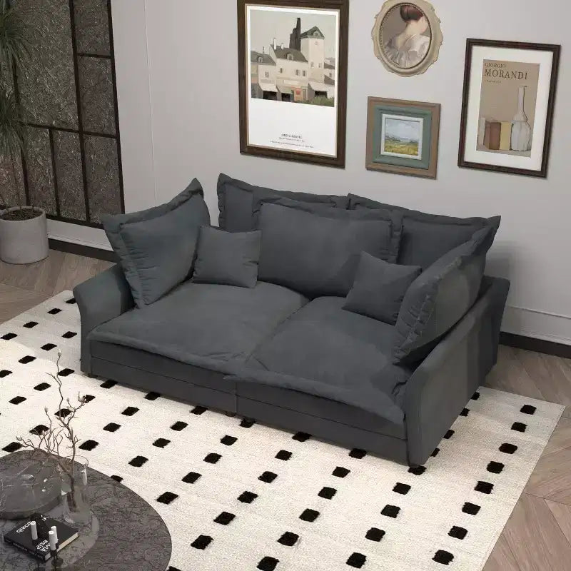 Sofa Modular Sectional, Deep Seat Couch with Large Pillows, Upholstered Sleeper Sofa for Apartment, Living Room, Hotel, Studio, Office