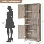 70'' Tall Kitchen Pantry Cabinet,Modern Kitchen Hutch with Microwave Stand & Adjustable Shelves,Ideal for Dining Room, Bathroom