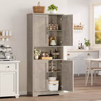 70'' Tall Kitchen Pantry Cabinet,Modern Kitchen Hutch with Microwave Stand & Adjustable Shelves,Ideal for Dining Room, Bathroom
