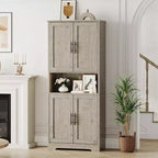 70'' Tall Kitchen Pantry Cabinet,Modern Kitchen Hutch with Microwave Stand & Adjustable Shelves,Ideal for Dining Room, Bathroom