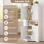 70'' Tall Kitchen Pantry Cabinet,Modern Kitchen Hutch with Microwave Stand & Adjustable Shelves,Ideal for Dining Room, Bathroom