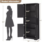 70'' Tall Kitchen Pantry Cabinet,Modern Kitchen Hutch with Microwave Stand & Adjustable Shelves,Ideal for Dining Room, Bathroom