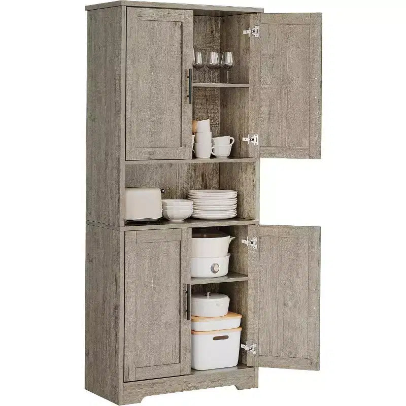 70'' Tall Kitchen Pantry Cabinet,Modern Kitchen Hutch with Microwave Stand & Adjustable Shelves,Ideal for Dining Room, Bathroom