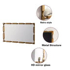 GDFStudio Bin Transitional Rectangular Wall Mirror with Bamboo Textured Design