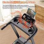 Inclined Treadmill w/ 300lb Capacity,3.75HP Folding Treadmill for Home,71 Program,APP Control,7.5MPH,HiFi Speaker,Shock-Absorbing, Knee Strap Gift
