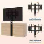 47.2 Inch Natural 6-Drawer TV Stand, Rattan Weave Entertainment Center for 32-85 Inch TVs, for Living Room, Easy Assembly