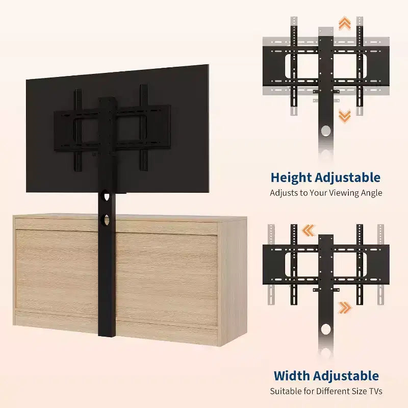 47.2 Inch Natural 6-Drawer TV Stand, Rattan Weave Entertainment Center for 32-85 Inch TVs, for Living Room, Easy Assembly