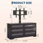 47.2 Inch Natural 6-Drawer TV Stand, Rattan Weave Entertainment Center for 32-85 Inch TVs, for Living Room, Easy Assembly