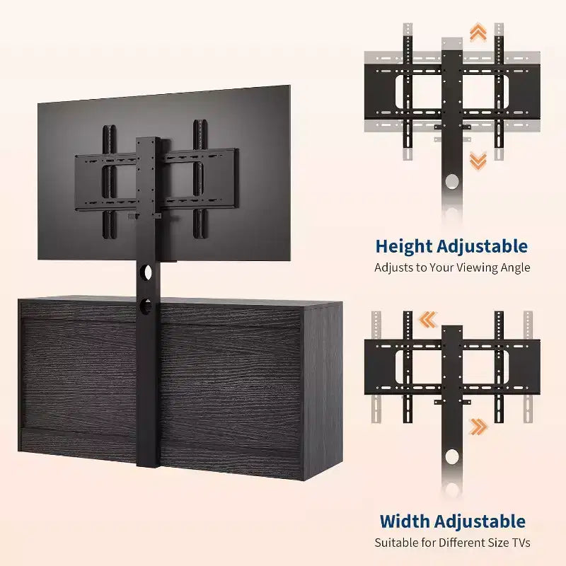 47.2 Inch Natural 6-Drawer TV Stand, Rattan Weave Entertainment Center for 32-85 Inch TVs, for Living Room, Easy Assembly