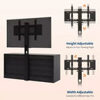 Rattan 4-Drawer TV Stand, Farmhouse Style for 70-Inch TVs, for Living Room, Easy Assembly