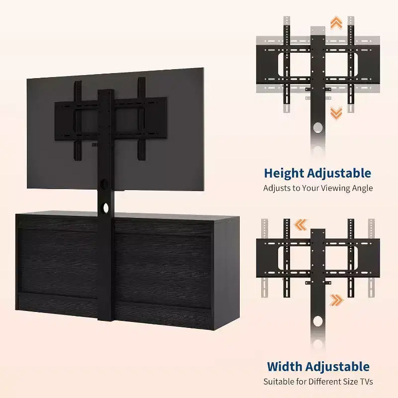 Rattan 4-Drawer TV Stand, Farmhouse Style for 70-Inch TVs, for Living Room, Easy Assembly