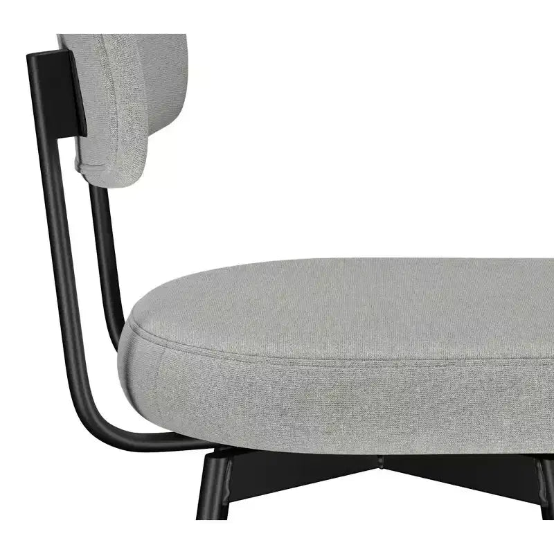Meredith Contemporary Modern Swivel Counter Height Stool (Set of 2) in Polyester Linen