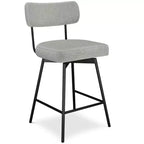 Meredith Contemporary Modern Swivel Counter Height Stool (Set of 2) in Polyester Linen