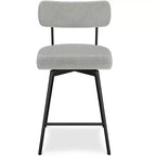 Meredith Contemporary Modern Swivel Counter Height Stool (Set of 2) in Polyester Linen