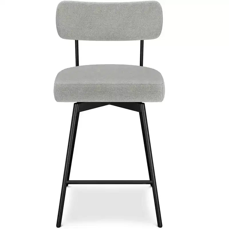 Meredith Contemporary Modern Swivel Counter Height Stool (Set of 2) in Polyester Linen