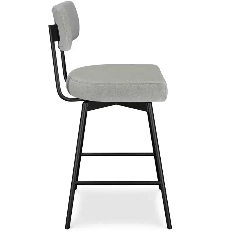 Meredith Contemporary Modern Swivel Counter Height Stool (Set of 2) in Polyester Linen