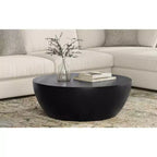 Keystone 34 inch Wide Solid Mango Modern Industrial Drum Coffee Table, Assembled