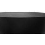Keystone 34 inch Wide Solid Mango Modern Industrial Drum Coffee Table, Assembled