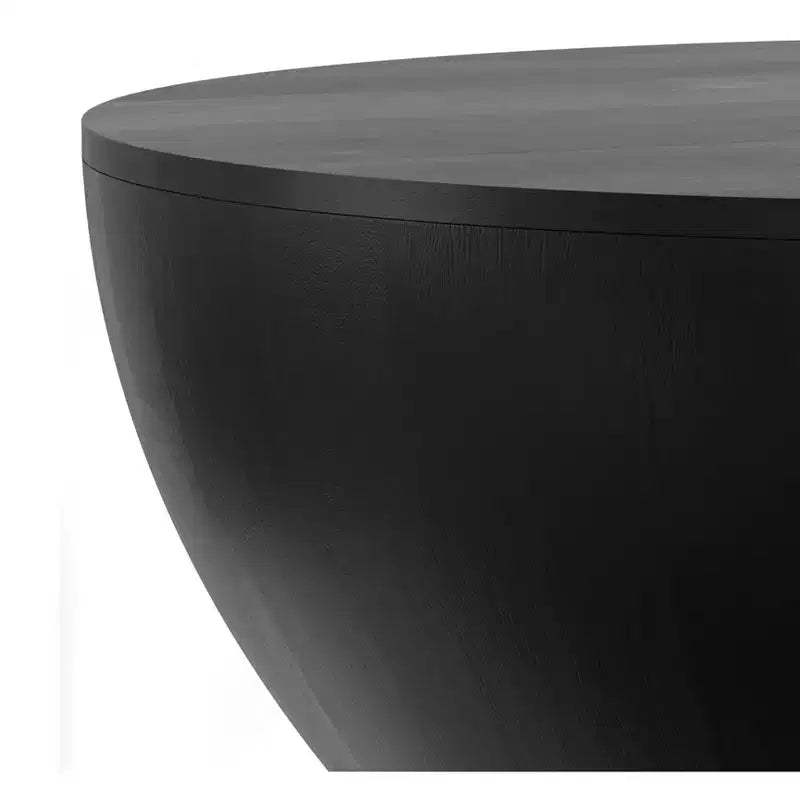 Keystone 34 inch Wide Solid Mango Modern Industrial Drum Coffee Table, Assembled